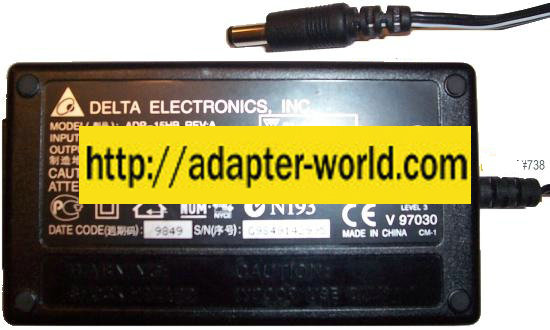 DELTA ADP-15HB REV B AC ADAPTER 12V 1.25A NEW 3 x 5.5 x 11mm