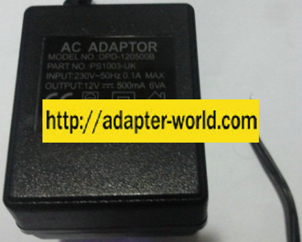 DPD-120500B AC ADAPTER 12VDC 500MA POWER SUPPLY