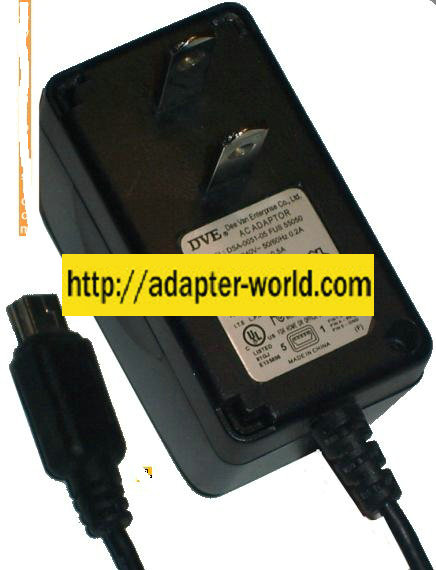DVE DSA-0051-05 FUS 55050 AC ADAPTER 5.5VDC .5A USB POWER SUPPLY