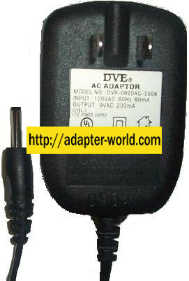 DVE DVR-0920AC-3508 AC ADAPTER 9V 200mA POWER SUPPLY 4mm Motorol DVE DVR-0920AC-3508 AC ADAPTER 9V 200mA POWER SUPPLY 4mm Motorol