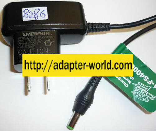 EMERSON 1-FS4000-000 AC ADAPTER 10VDC 150mA NEW -( ) 2.1x5.5mm