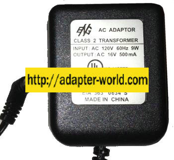 ENG 41A-16-500 AC ADAPTER 16V AC 500mA New 2 x 5.5 x 11.8 mm St