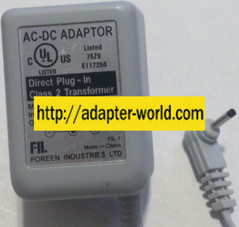 FIL 28-D03-200 AC ADAPTER 3VDC 200mA NEW -( )- 0.5x2.4x7mm
