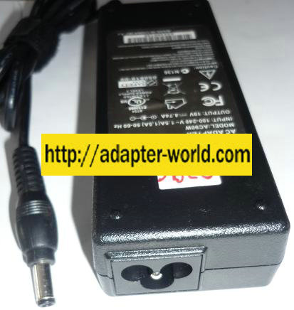 FINECOM REPLACEMENT AC90W AC ADAPTER 19VDC 4.74A NEW -( ) 2.5x5