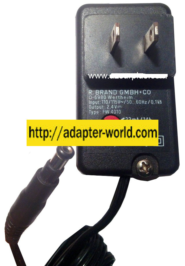 FRIWO D-6980 AC ADAPTER 2.4VDC NEW -( ) 1.7x4.9mm STRAIGHT ROUN