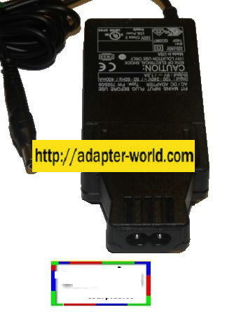 FIT MAINS FW 7555/09 AC ADAPTER 9VDC 1.5A -( ) 2x5.5mm New 100-