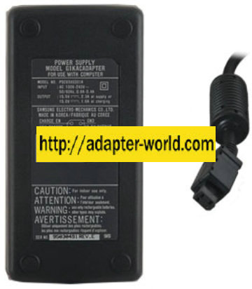 GATEWAY2000 PSCV380301A AC ADAPTER 15.5VDC 2.3A 15VDC 1.6A NEW