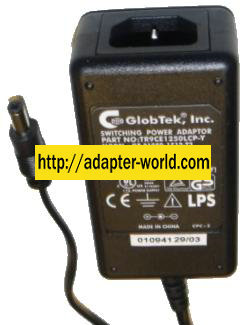 GLOBTEK GT-21089-1512-T3 AC ADAPTER 12Vdc 1.25A NEW -( )- 2.5 x