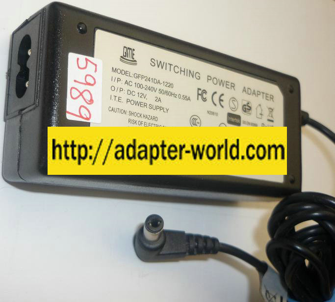 GME GFP241DA-1220 AC ADAPTER 12V 2A NEW -( ) 2.5x5.5mm POWER SU