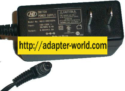 HB HB12-09010SPA AC DC ADAPTER 9V 1A POWER SUPPLY