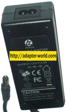 HONOR ADS-36W-12-2 1230L AC DC ADAPTER 12V 2.5A POWER SUPPLY