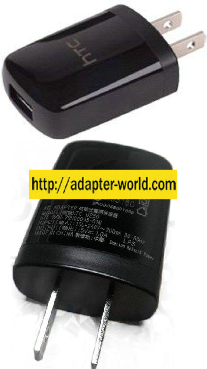 HTC TC U250 AC ADAPTER 5VDC 1A NEW -( ) USB CONNECTOR ITE POWER