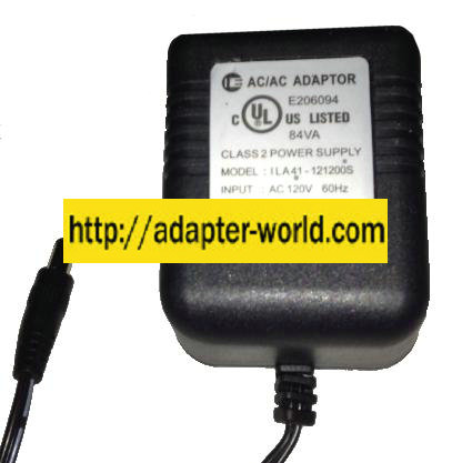 IE ILA41-121200S AC ADAPTER 12V DC 1200mA New 2.5 x 5.4 x 10mm