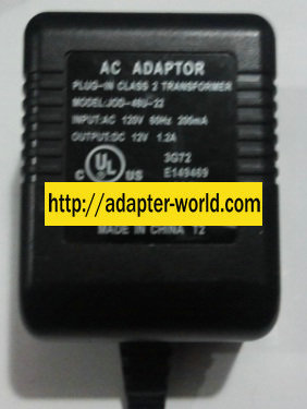 JOD-48U-22 AC ADAPTER 12V 1.2A POWER SUPPLY