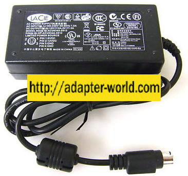 LACIE ACU034A-0512 AC ADAPTER 12V 2A 5V 2A NEW 4-PIN DIN CONNET