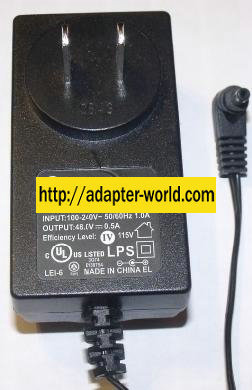 LEI MU24-1480050-A1 AC ADAPTER 48VDC 0.5A WALLMOUNT DIRECT PLUG