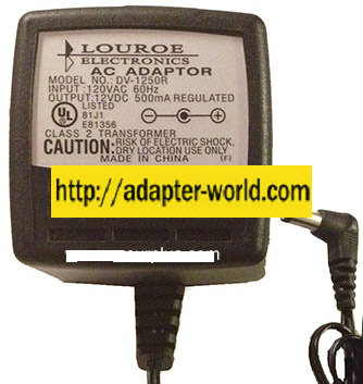 LOUROE DV-1250R AC ADAPTER 12V DC 500mA NEW 2x5.5x10.3mm