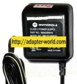 MOTOROLA MB132-090030 AC ADAPTER 9VDC 300mA NEW -( ) 90 ° 2x5.4m