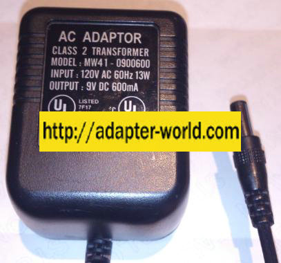 MW41-0900600 AC ADAPTER 9VDC 600mA New -( )- 2 x 5.5 x 12mm