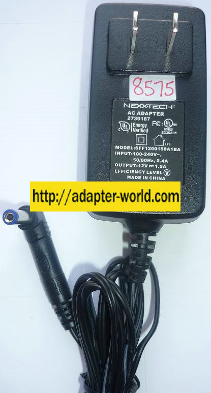 NEXXTECH SFF1200150A1BA AC ADAPTER 12VDC 1.5A NEW -( ) 2x5.5x12