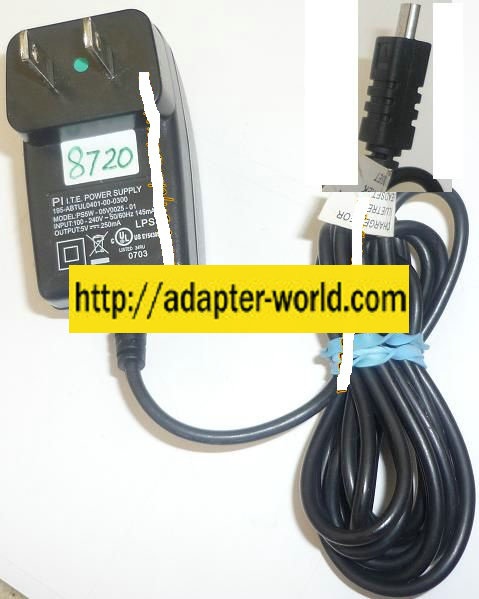PI PS5W-05V0025-01 AC ADAPTER 5V DC 250mA NEW AUDIO PIN CONNECT