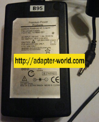 PREMIUM POWER 101898-001 AC ADAPTER 18.5V DC 3.5A POWER SUPPLY
