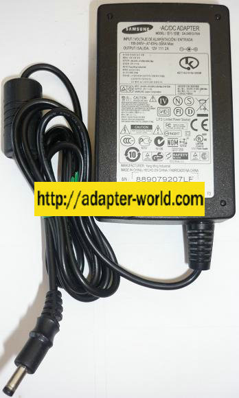 SAMSUNG DA-24B12-FAA AC ADAPTER 12VDC 2A NEW -( ) 1.7x4mm ROUND