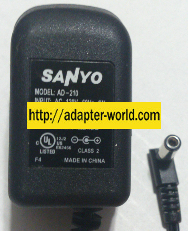 SANYO AD-210 AC ADAPTER 9V 210mA NEW -( )- 2x5.5x9.5mm