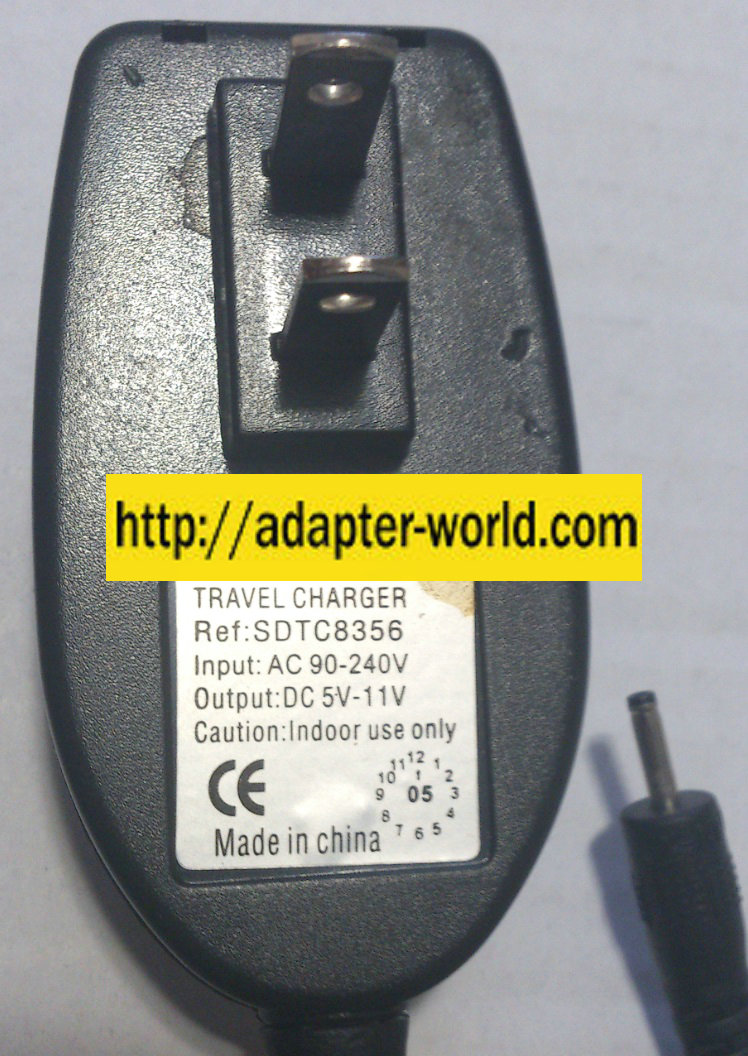CCM SDTC8356 AC ADAPTER 5-11VDC NEW -( )- 1.2x2.5x9mm