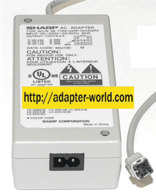 SHARP UADP-0243CEPZ AC ADAPTER 13VDC 5.4A NEW 10Pin Square Conn