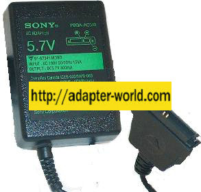 SONY PEGA-AC510 AC ADAPTER 5.7V 800mA POWER SUPPLY for Clie PDA