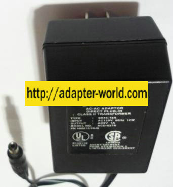 SORICON ACD-527A AC ADAPTER 9V 1A POWER SUPPLY