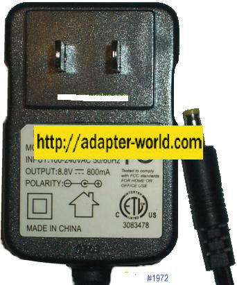 SW-088080A AC ADAPTER 8.8VDC 800mA POWER SUPPLY