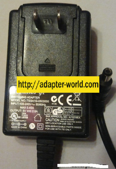 TECHNICS-GP TESA1G-0503000 AC ADAPTER 5VDC 2.5A New