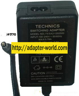 TECHNICS TESA2-1202500 AC DC ADAPTER 12V 2.5A POWER SUPPLY