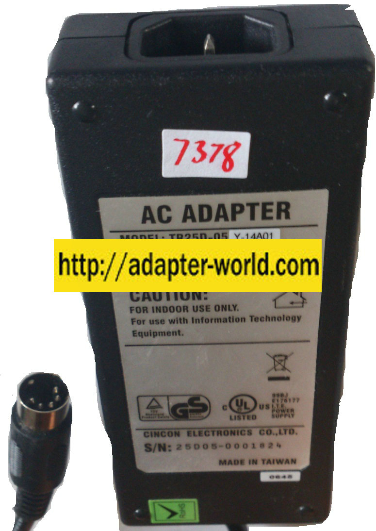 TR25D-05 AC ADAPTER 6VDC 0.5A 12VDC 1.5A NEW 5 PIN DIN