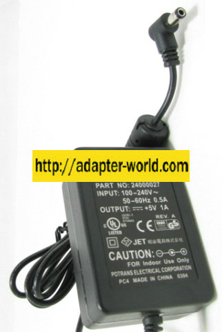 UP01221050C AC ADAPTER 5VDC 1A -( )- 2.5x5.5mm ITE POWER SUPPLY UP01221050C AC ADAPTER 5VDC 1A -( )- 2.5x5.5mm ITE POWER SUPPLY