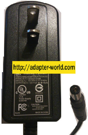 WEIHAI HAS02412U-M8 AC ADAPTER 12VDC 2A NEW 2.6 x 5.5 x 9.6 mm