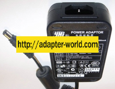 YHI 898-1015-F12S AC ADAPTER 12VDC 1250MA NEW 2 x 5.5 x 10.5mm