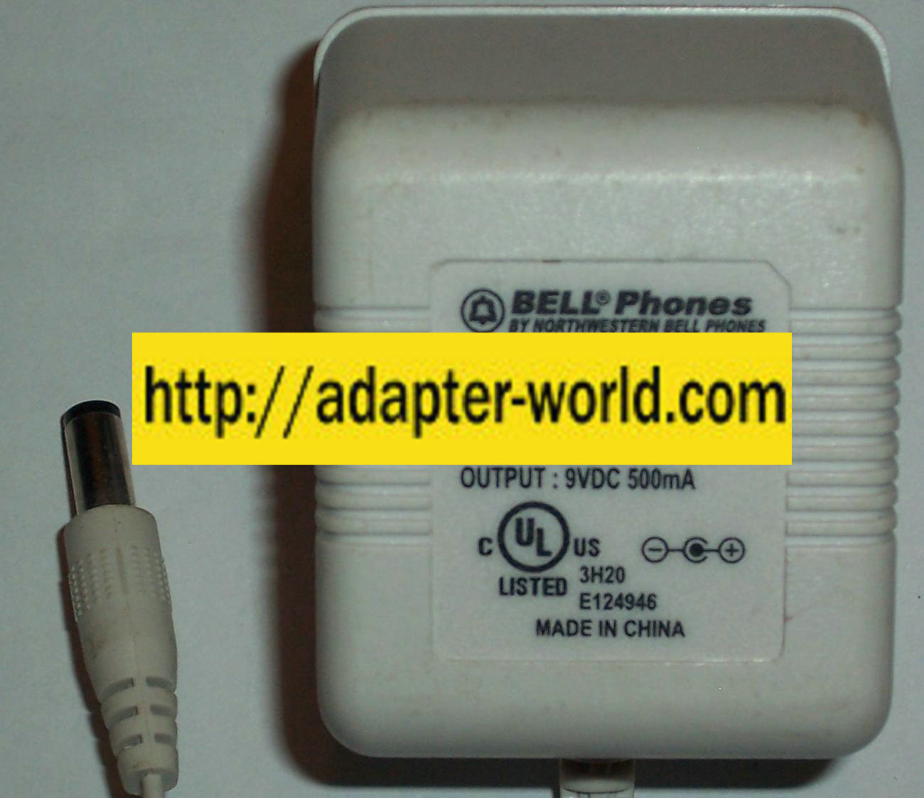 BELL PHONES U090050D AC DC ADAPTER 9V 500mA CLASS 2 POWER SUPPLY