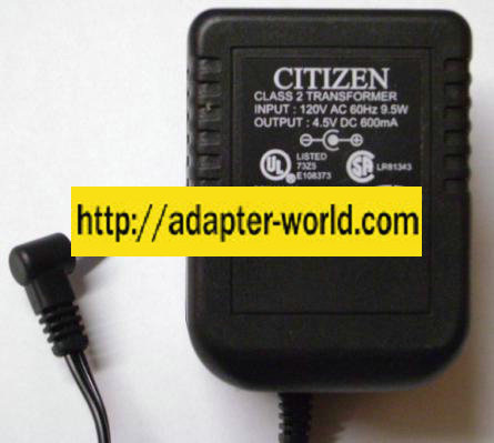 CITIZEN DPX411409 AC ADAPTER 4.5VDC 600mA 9.5W POWER SUPPLY