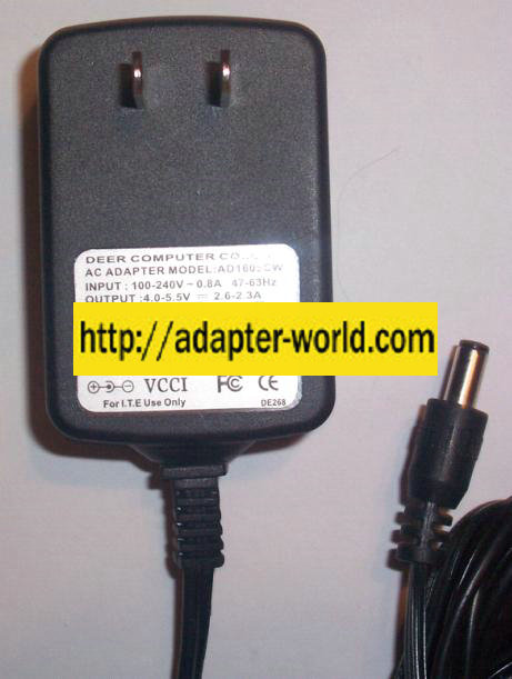 DEER COMPUTER AD1605CW AC ADAPTER 5.5VDC 2.3A POWER SUPPLY