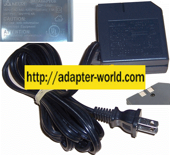 DELTA ADP-12UB AC ADAPTER 30Vdc 0.4A DLD010428 14D0300 POWER SUP