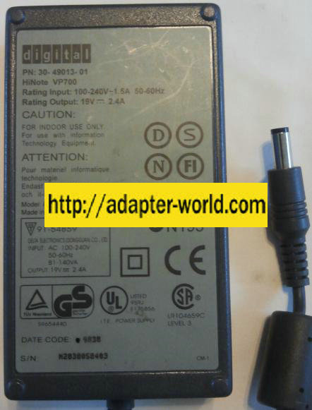 DIGITAL ADP-45GB REV.D A AC ADAPTER NEW 19VDC 2.4A