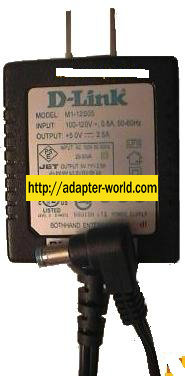 D-LINK AD-12S05 AC ADAPTER 5VDC 2.5A -( ) 2x5.5mm 90 ° 120vac POW