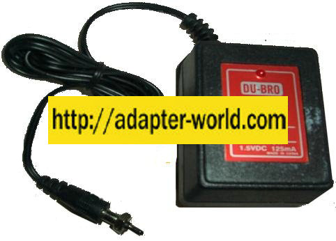 DU-BRO KWIK-KLIP III AC ADAPTER 1.5Vdc 125mA POWER SUPPLY