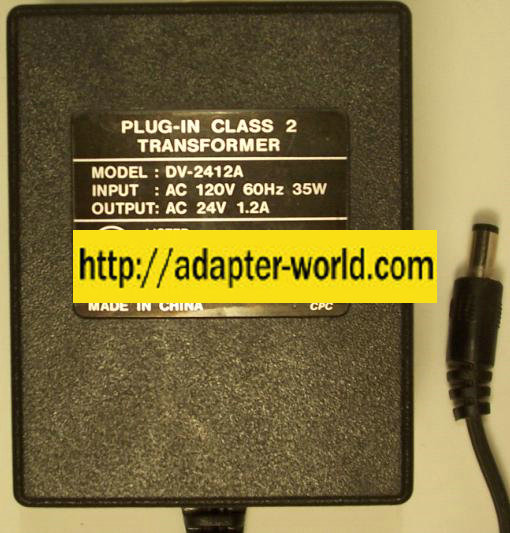 DV-2412A AC ADAPTER 24Vac 1.2A ~(~) 2x5.5mm 120vac New POWER SU