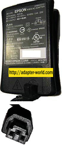 EPSON A251B AC ADAPTER 42VDC 0.42A 3Pin POWER SUPPLY