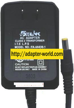 Foxlink FA-4A030-1 AC Adapter 12VDC, 500mA f Microsoft G Router
