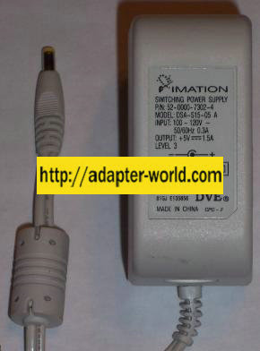 IMATION DSA-S15-05 A AC DC ADAPTER 5V 1.5A POWER SUPPLY